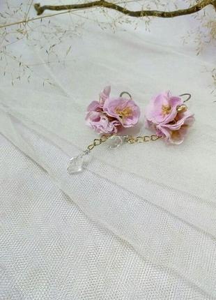 Весільні сережки.сережки для нареченої.сережки - квіти.2 фото