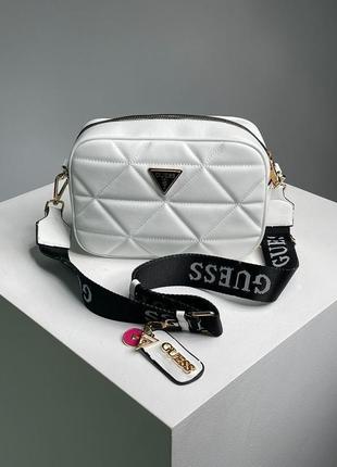 Сумка guess puff shoulder bag white/gold