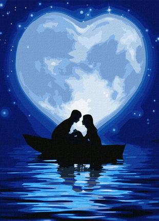 Картина за номерами "поцілунок під місяцем" ідейка kho4844 40х50