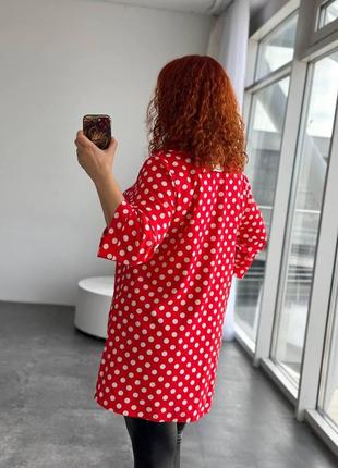 Блуза жіноча в горох із довгим рукавом4 фото