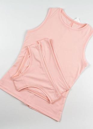 Жіноча майка пудра однотонна 7420 бавовна натільна білизна домашня футболка безрукавка ніжно-рожева7 фото