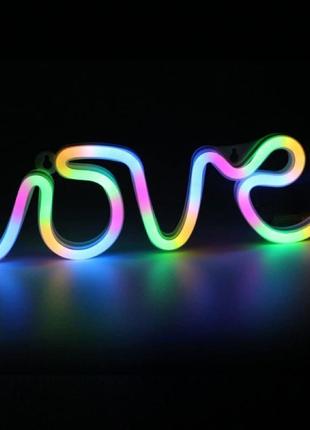 Нічний світильник настінний neon "love colorful"