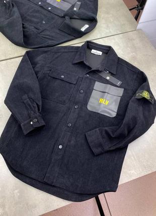 Рубашка черная stone island black p040