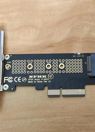 Низькопрофільний 2u адаптер для ssd m.2 ngff nvme на pci-e x4