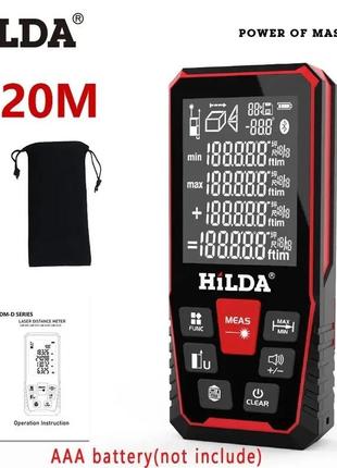 Рулетка 120 м, лазерный дальномер с угломером hilda cj369