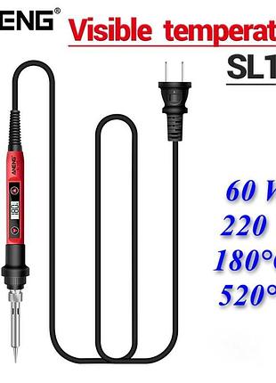 Паяльник aneng sl102 60w 220v, lcd дисплей t=180-520 калібрування