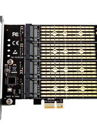 Контролер 4*ssd m.2 ngff sata (b-key), pci-e x1