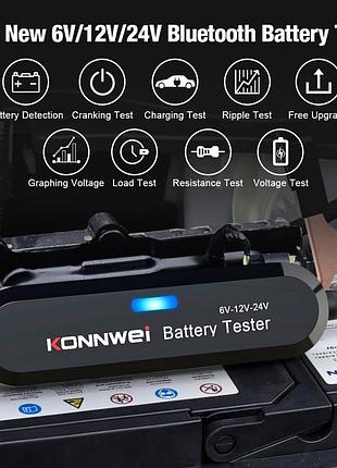 Аналізатор konnwei bk200 тестер 6/12/24в акумулятора з bluetooth