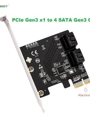 Контролер 4 порта sata на pci-e x1, адаптер