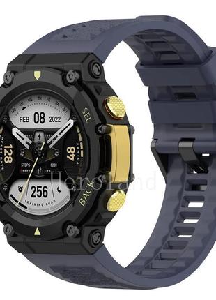 Dark blue темно-синій силіконовий ремінець до amazfit t-rex 2