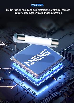 Aneng 681 pro smart тестер мультиметр ac/dc ncv r/c/d/t/f, li-ion 9