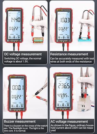 Aneng 681 pro smart тестер мультиметр ac/dc ncv r/c/d/t/f, li-ion 10