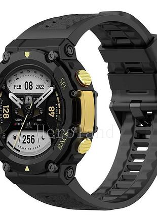 Black, чорний силіконовий ремінець для годинника amazfit t-rex 2