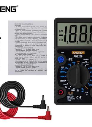 Aneng an8206 міні цифровий мультиметр тестер ac/dc прозвонка 10