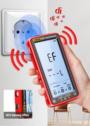 Aneng 681 pro smart тестер мультиметр ac/dc ncv r/c/d/t/f, li-ion 14