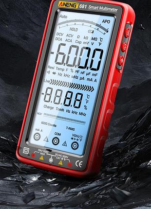 Aneng 681 pro smart тестер мультиметр ac/dc ncv r/c/d/t/f, li-ion 16
