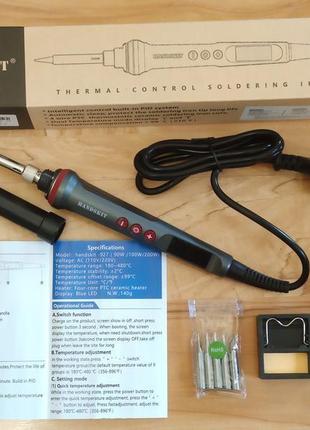 Цифровий паяльник handskit 90 вт, led з регулюванням t 180-480°c
