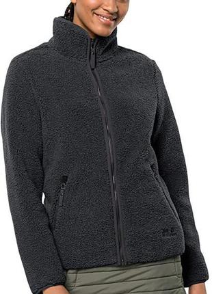 Толстовка jack wolfskin high cloud jacket w темно-серая2 фото