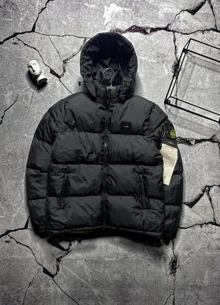Куртка чоловіча зимова чорна stone island