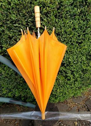 Оранжевий жіночий парасольку - тростину, автомат.3 фото