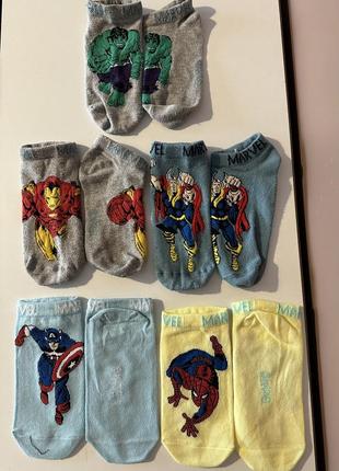 Marvel набор носчков носочки носки для мальчика 5-8 лет 16-20 см