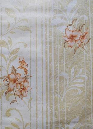 Обои простые бумажные "лилия" для гостиной, спальни, кабинета и др. помещений 0,53*10м