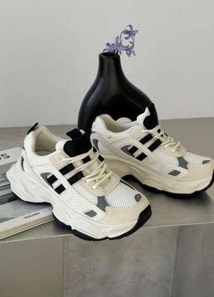 Стильні кросівки комбінація екошкіри та текстилю1 фото