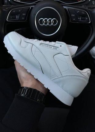 Мужские кроссовки reebok classic leather all white 44-45