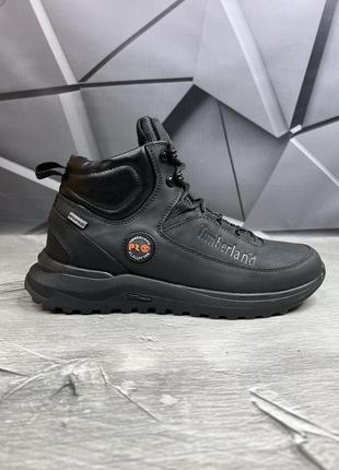 Зимние мужские ботинки timberland black orange (мех) 41-43-44-452 фото