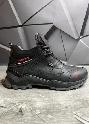 Зимние мужские ботинки merrell black red (мех) 40-42-43-444 фото