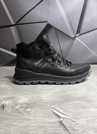 Зимние мужские ботинки ecco black (мех) 40-41-42-44-45