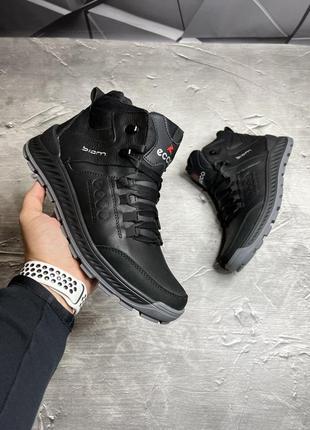 Зимние мужские ботинки ecco black (мех) 40-41-42-44-456 фото