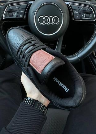Мужские кроссовки reebok classic leather all black gum 44-45-4610 фото