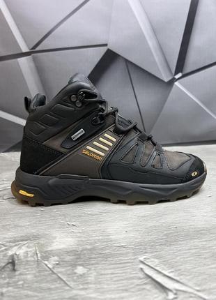 Зимние мужские ботинки salomon black brown (мех) 40-41-42-43-443 фото