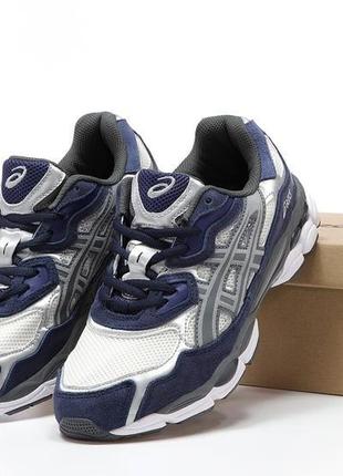 Мужские кроссовки asics gel nyc white blue 41-42-43-44-45