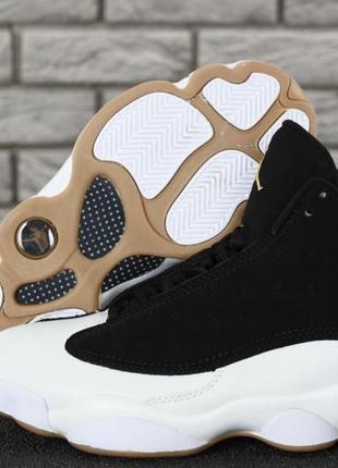 Мужские кроссовки nike air jordan 13 retro white black 41-42-43-44 фото