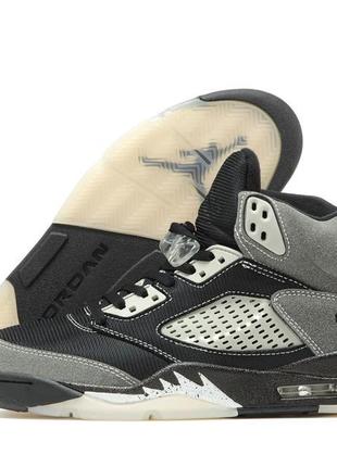 Мужские кроссовки nike air jordan 5 retro grey black 41-42-43-44-