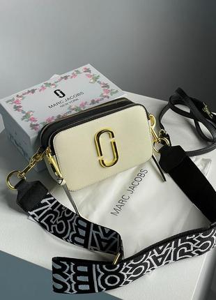 Женская сумка marc jacobs the snapshot cloud white multi premiu