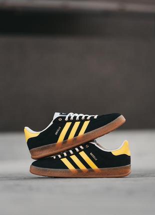 Мужские кроссовки adidas gazelle x gucci black yellow 42-43