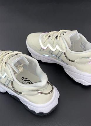 Женские кроссовки adidas ozweego beige white 38-39-406 фото