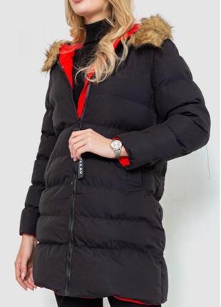 Куртка жіноча двостороння, колір чорно-червоний, 129r818-5554 фото