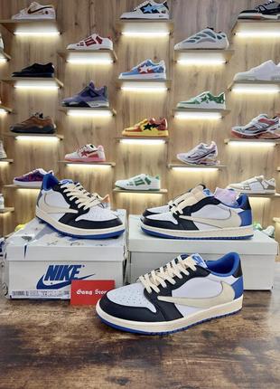 Кросівки nike air jordan 1 low x travis scott x fragment