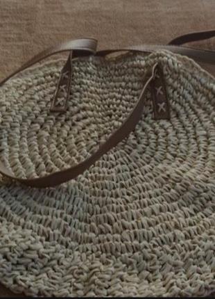 Новая большая плетеная соломенная сумка шоппер, пляжная4 фото