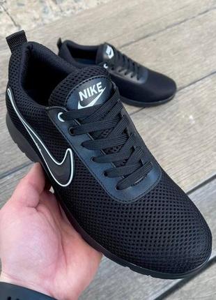 Кросівки літні сітка nike колір чорний, білий3 фото