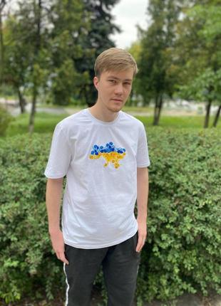 Футболка оверсайз белая карта украины мужская