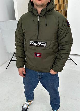 Мужской зимний теплый анорак хаки.48-43.7/486