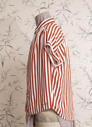 Легка блузка broadway collection у смужку з коротким рукавом, розмір s-м6 фото