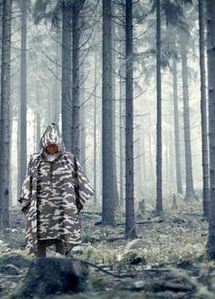 Плащ-намет із люверсами лісовий камуфляж. дощовик пончо для військових, плащ-намет...