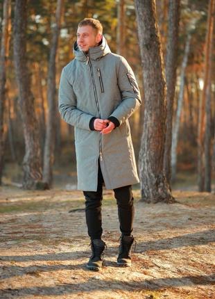 Чоловіча куртка парку зимова snowman сіра