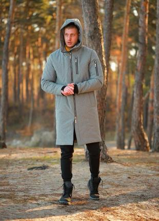 Чоловіча куртка парку зимова snowman сіра